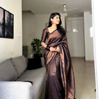 New Kanchipuram Silk Saree, Bridal Wedding Wear Soft Silk Sari 177