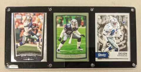 DEION SANDERS 3 CARD PLAQUE DALLAS COWBOYS Cover