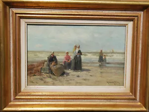 Rasch Heinrich *1840 Fischerfrauen am Strande Museum Flensburg OriginalÖlgemälde - Bild 1 von 12