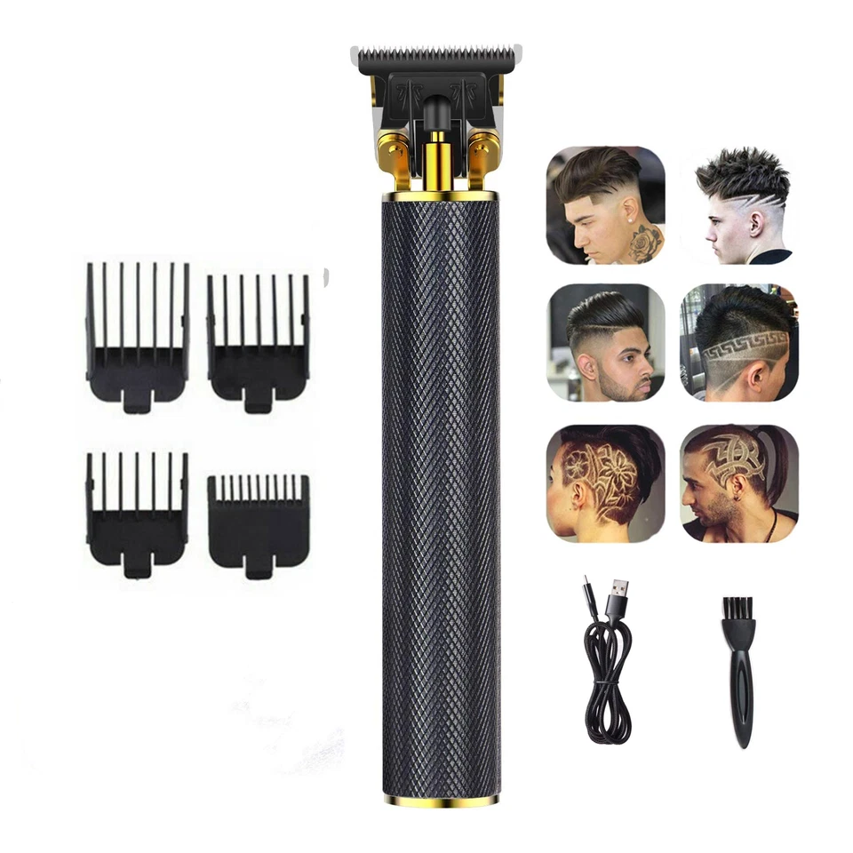 USB Rechargeable Electric Pro Li Hair Trimmer 0mm Gap T-Blade Men Hair Clippers