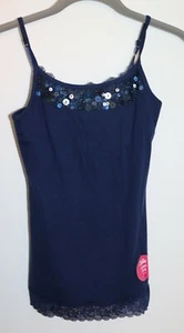 Justice Girls Navy Blue Cami Bra Lace Trim Sequins Girls 12 NEW #10271 - Picture 1 of 5