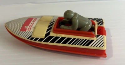 Tomy 1978 lancha rápida blanca y negra sin motor hecha en China Foto 1 de 4