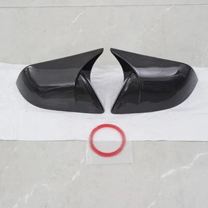 FOR 2017-23 TESLA MODEL 3 WING HORN STYLE CARBON FIBER MIRROR COVER REPLACEMENT - Picture 1 of 12