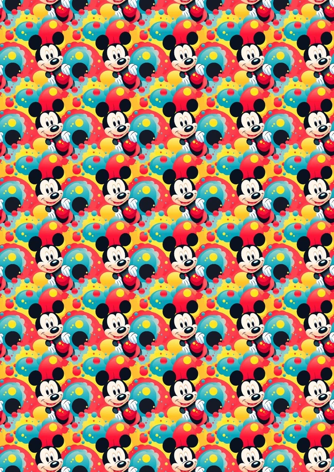 MICKEY MOUSE Birthday Gift Wrap - Disney Wrapping Paper - Minnie - Donald Duck - Image 1 of 1