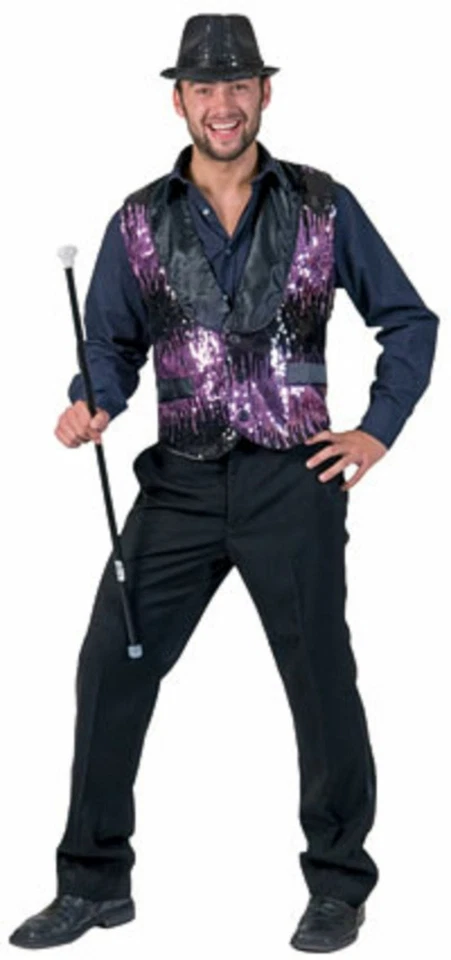 Purple Sequin Vest Men's Costume - Image 1 of 1