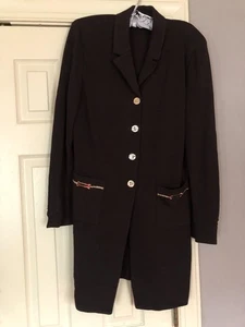 St. John Collection Größe 12 Marie grau braun Anzug Jacke Cardigan formell Damen - Bild 1 von 19