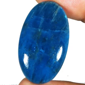 39.70 CT 100% Natural Blue Apatite Cabochon Oval Shape Gemstone 19x33x5 mm LK562 - Picture 1 of 7