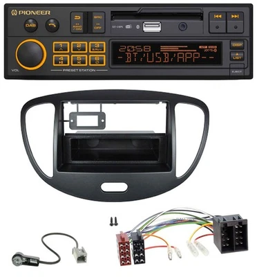 Pioneer DAB MP3 USB Bluetooth Autoradio für Hyundai i10 (2008-2013) schwarz - Bild 1 von 4