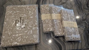 Mantel Ralph Lauren Piña Acebo 60x120 + 12 Servilletas Beige Dorado... - Imagen 1 de 6