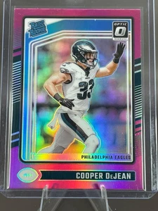 COOPER DeJEAN (RC) Rated Rookie Pink Holo Prizm #221 2024 Donruss Optic Eagles - Picture 1 of 5