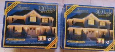 Foremost 300 ICICLE Lights, Add-A-Set, RED/WHITE Bulbs, Green Wire, 2 Boxes, New - Image 1 of 4