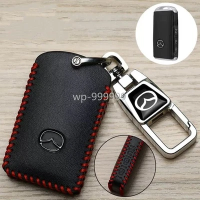 Leather KEY FOB CASE COVER for MAZDA CX-5 CX-6 CX-9 MAZDA 3 2019 ~ 2025 - Imagem 1 de 4
