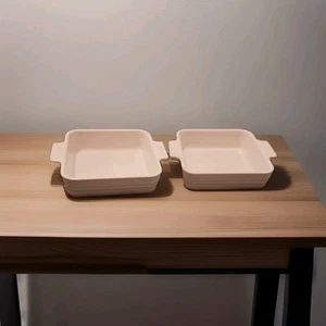 (2) - Le Creuset White 14 CM, 5.5"x5.5" Square Casserole Baking Dishes NEW w/Tag - Picture 1 of 7