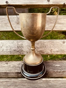 Silver Trophy Vintage Antique UnEngraved Plated Trophies Cup Award Movie Prop - Picture 1 of 24