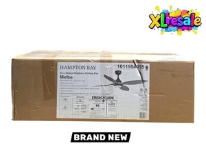 Hampton Bay Melba 54" Indoor/Outdoor Matte Black Ceiling Fan with Remote & LED - Picture 1 of 13