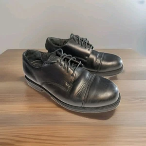 Men's Bass Wallstreet Waterproof Leather Oxfords Dress Shoes Size 9W Black - Picture 1 of 6
