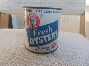 Cap'n John's OYSTER TIN CAN 16 FL. OZ. VIRGINIA License Number 394 12A8 Pint - Picture 1 of 8