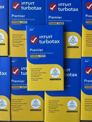 2024 Intuit Turbotax Premier Investments Rental Federal State Window Mac Sealed - Image 1 of 4