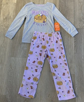(NWT) Wonder Nation Girl’s Size XS (4-5) Pajama ‘s Say’s “ Pancakes & Pajamas” - Image 1 of 4