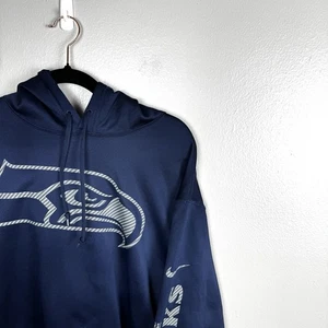 Sudadera con capucha Nike NFL Seattle Seahawks para hombre talla XXL azul marino Dri-Fit - Imagen 1 de 8
