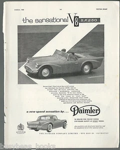 1960 DAIMLER SP250 advertisement, Daimler S.P. 250, British ad, - Picture 1 of 1