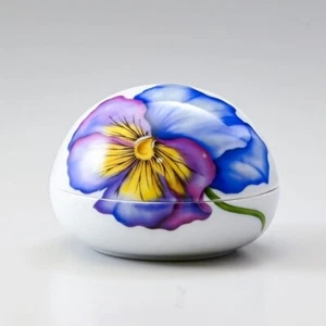 Caja de baratijas Royal Copenhagen Bonbonniere con caja de porcelana Pensamiento COMO NUEVA - Imagen 1 de 3