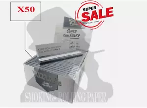 Cartine Rizla Argento Lunghe Silver KING SIZE Scatole Da 50 Libretti - Zdjęcie 1 z 1