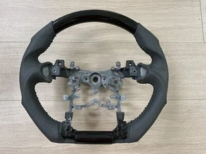 Toyota PRIUS III Hybrid 2010-2015 black wood leather steering wheel Piano sports - Imagen 1 de 4