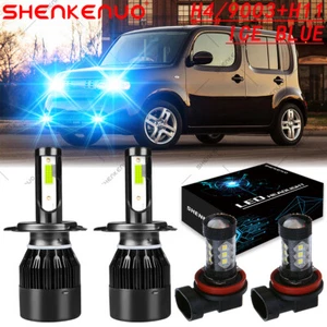 For Nissan Cube 2009-2014 Blue H4 H11 H8 LED Headlight Fog Light Combo Bulbs Kit - Picture 1 of 12