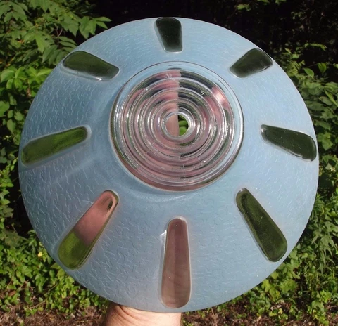 ANTIQUE Victorian 1 hole Victorian Blue Glass Ceiling Light Fixture Globe Shade Cover