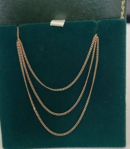 9ct Solid Yellow Gold 1.25mm Flat Curb Link Chain Necklace 55 cms 2.20g - Picture 1 of 7