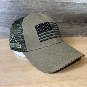 Folds Of Honor Hat Cap Snap Back Green USA Flag Mobil Racing Adjustable - Picture 1 of 12