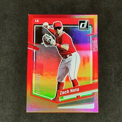 2023 Donruss Zach Neto Red Foil Color Match /2023 RC  Angels #103 - Image 1 of 3