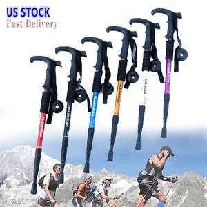 Trekking Poles Walking Sticks Travel Hiking Adjustable Collapsible Outdoor Poles - Picture 1 of 27