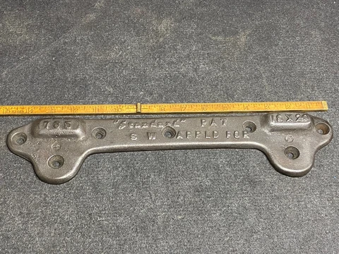 Antique Standard Cast Iron Farm Sink Bracket 15" Long Overall Pat Appld For USA Cover