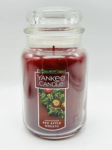 Yankee Jar Candle Red Apple Wreath 22oz Jar Candle Thoughtful Gift - Picture 1 of 7