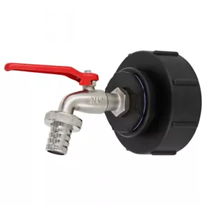 IBC Adapter S100x8 Grobgewinde - 3/4" Kugelhahn Auslaufventil Regenwassertank - Bild 1 von 2