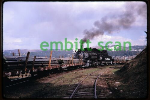 Original Slide, D&RGW Rio Grande 2-8-2 Steam #483 Freight Train Action, 1968