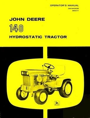 John Deere 140 Hydro Hydrostatic Garden Tractor Owner Operators Manual JD