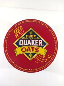Lata de almacenamiento de lata coleccionable de avena cuáquera pura vintage '83 edición limitada - Imagen 1 de 8