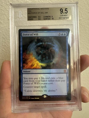 SALE, CHEAPEST EBAY! Force of Will Eternal Masters Foil MTG BGS 9.5 (PSA-like!) - Image 1 of 3