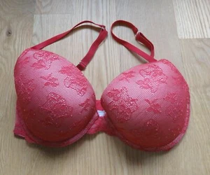 Sujetador Victoria's Secret 34DD Rojo Biofit Demi Uplift UW Contorno Push Up Usado en Excelente Condición - Imagen 1 de 3