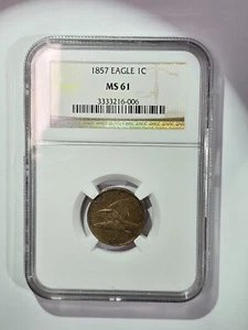 1857 Flying Eagle 1C NGC Certified MS61 - Picture 1 of 3