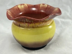 Jarrón de cerámica esmaltada rojo/amarillo ANTIGUO BRETBY 10161B - Imagen 1 de 12