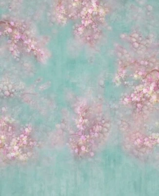 Fondo fotográfico fondo azul rosa flores florales 5x7 pies Foto 1 de 2