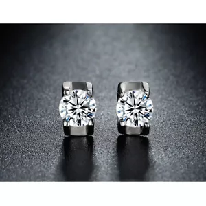 DAMEN OHRRINGE STERLING SILBER PL ZIRKONIA OHRSTECKER KRISTALL SCHMUCK GESCHENK - Bild 1 von 4