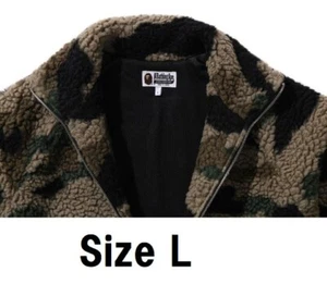 A BATHING APE Men's 1ST CAMO METAL APE HEAD ONE POINT FLEECE JACKET 1J80140064 L - Picture 1 of 8