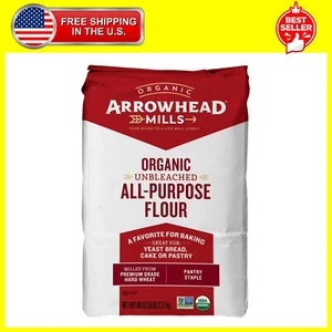 Arrowhead Mills Unbleached Organic All Purpose Flour, 5 Lb Bag - Picture 1 of 9