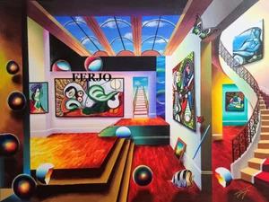 FERJO LIMITED EDITION GICLEE ON CANVAS "PICASSO GALLERY" 24" x 18" - Picture 1 of 3