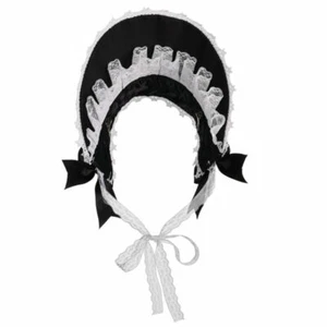 Gothic Girl Sun Hat Headwear Women Victorian Hat Half Bnt Lace Trim Bonnet - Picture 1 of 31